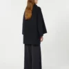 Jas van wolmix met sjaal, marineblauw Jas van wolmix met sjaal, marineblauw