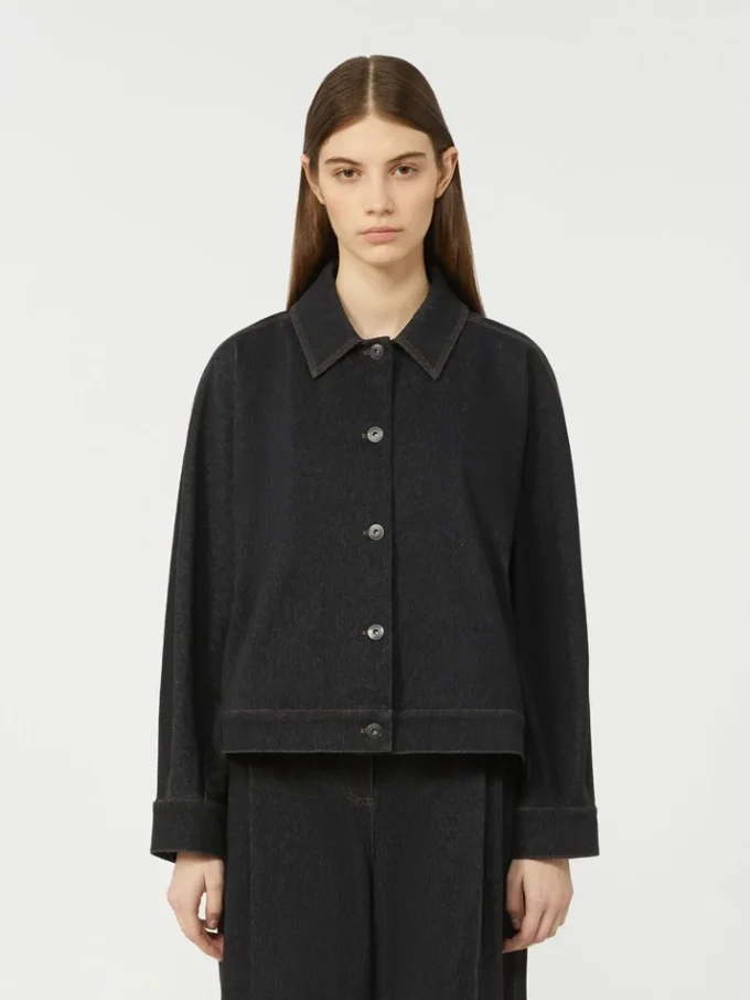 Jasje van denim met jersey-effect, ultramarijnblauw Jasje van denim met jersey-effect, ultramarijnblauw