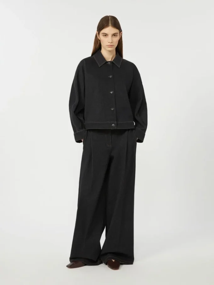 Jersey broek met vijf zakken en denimeffect, ultramarijnblauw