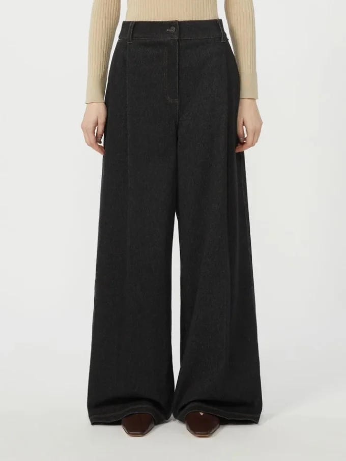 Jersey broek met vijf zakken en denimeffect, ultramarijnblauw