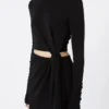 Jersey jurk met knoop, zwart Jersey jurk met knoop, zwart