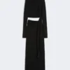 Jersey jurk met knoop, zwart Jersey jurk met knoop, zwart