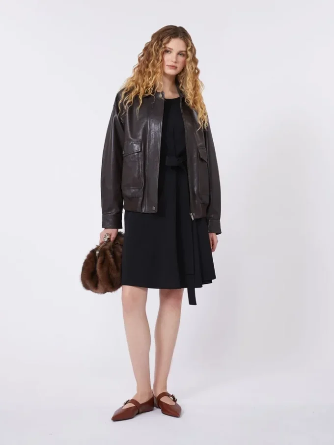 Jersey jurk van crêpe, zwart Jersey jurk van crêpe, zwart