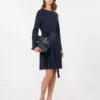 Jersey jurk van Milano-knit, marineblauw Jersey jurk van Milano-knit, marineblauw