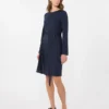 Jersey jurk van Milano-knit, marineblauw Jersey jurk van Milano-knit, marineblauw
