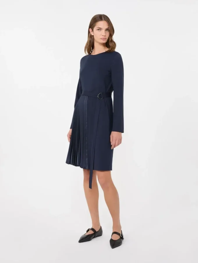Jersey jurk van Milano-knit, marineblauw Jersey jurk van Milano-knit, marineblauw