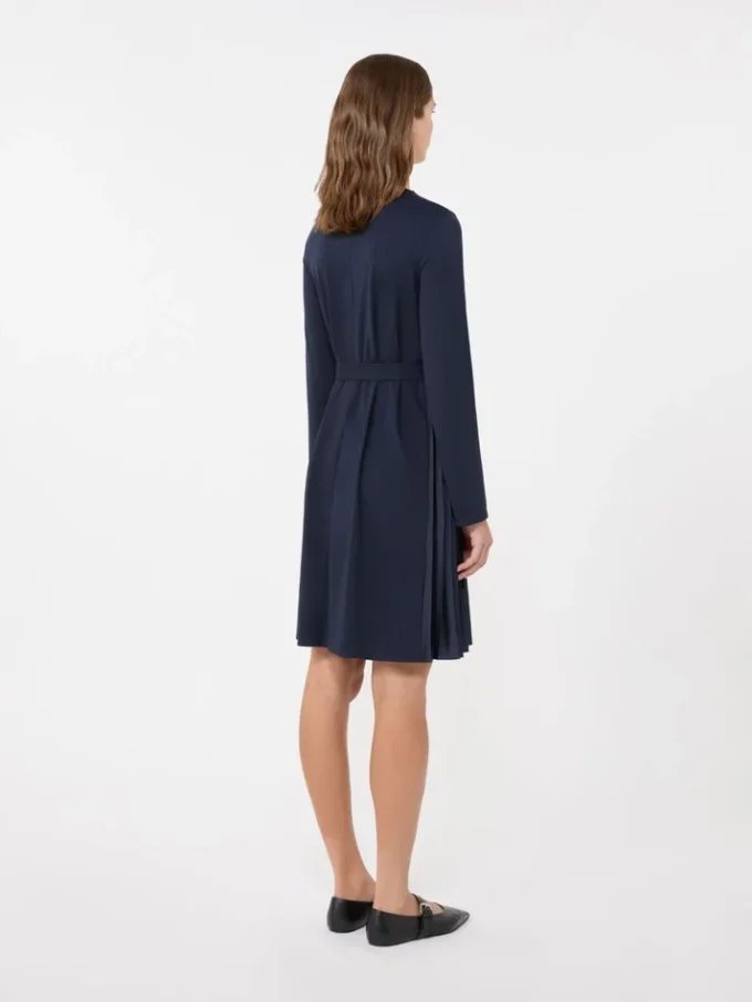 Jersey jurk van Milano-knit, marineblauw Jersey jurk van Milano-knit, marineblauw