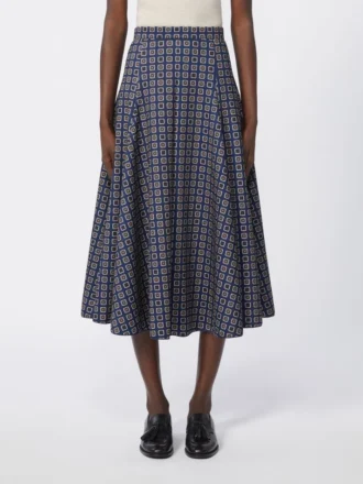 Jersey rok met print, marineblauw