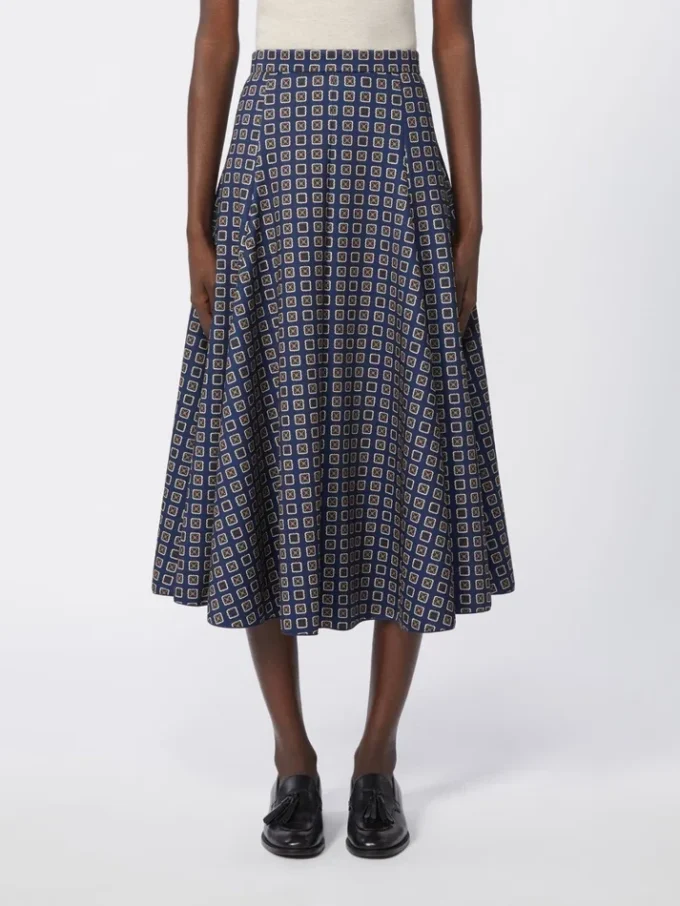 Jersey rok met print, marineblauw