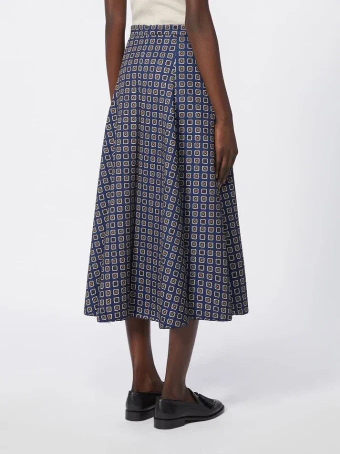 Jersey rok met print, marineblauw