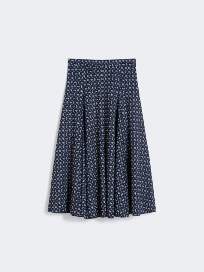 Jersey rok met print, marineblauw