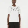 Jersey T-shirt met print en borduursels, wit Jersey T-shirt met print en borduursels, wit