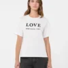 Jersey T-shirt met print en borduursels, wit Jersey T-shirt met print en borduursels, wit
