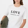 Jersey T-shirt met print en borduursels, wit Jersey T-shirt met print en borduursels, wit