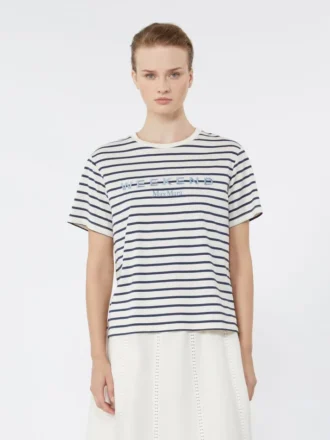 Jersey T-shirt met print, marineblauw
