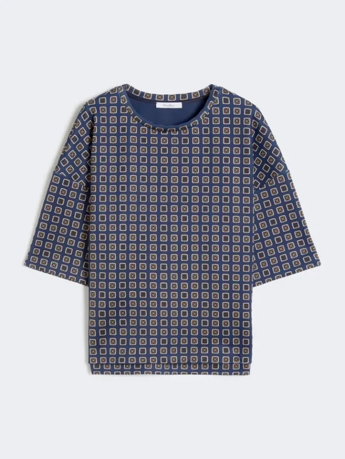 Jersey T-shirt met print, marineblauw Jersey T-shirt met print, marineblauw