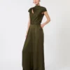 Jumpsuit van Envers-satijn, mosgroen