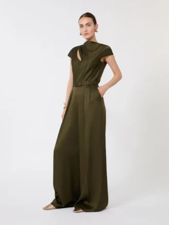 Jumpsuit van Envers-satijn, mosgroen