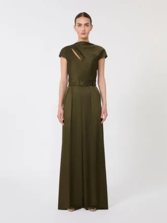 Jumpsuit van Envers-satijn, mosgroen