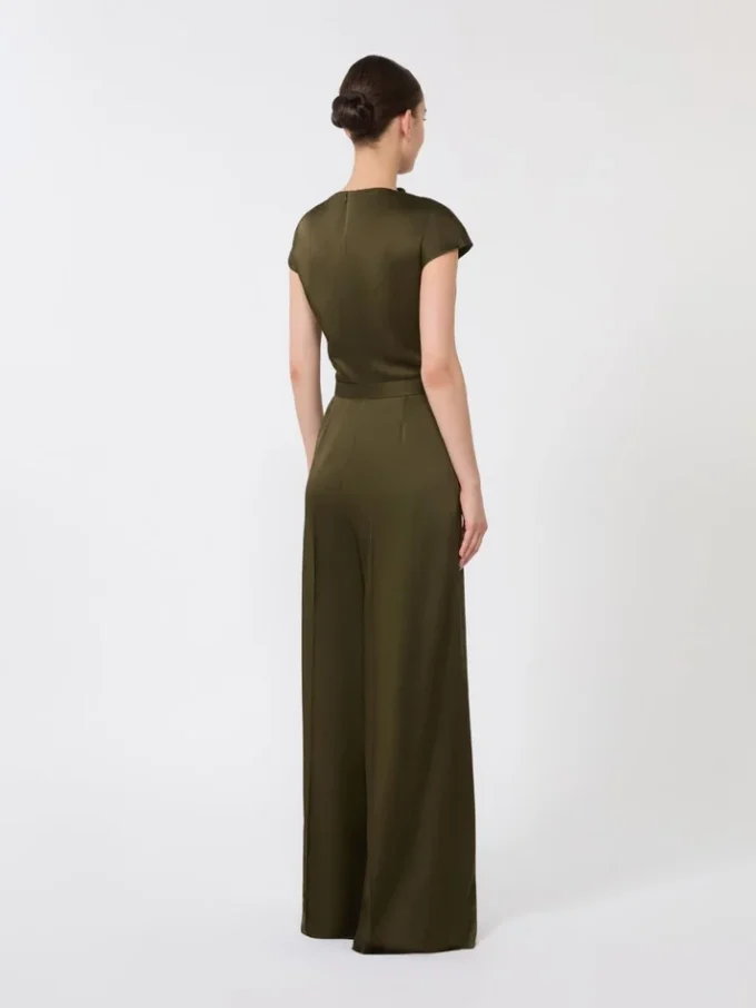 Jumpsuit van Envers-satijn, mosgroen