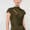 Jumpsuit van Envers-satijn, mosgroen