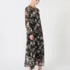 Jurk van bedrukte chiffon, zwart Jurk van bedrukte chiffon, zwart