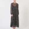 Jurk van bedrukte chiffon, zwart Jurk van bedrukte chiffon, zwart