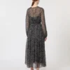 Jurk van bedrukte chiffon, zwart Jurk van bedrukte chiffon, zwart