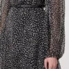 Jurk van bedrukte chiffon, zwart Jurk van bedrukte chiffon, zwart