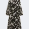 Jurk van bedrukte chiffon, zwart Jurk van bedrukte chiffon, zwart