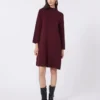 Jurk van stretchviscose, bordeaux Jurk van stretchviscose, bordeaux