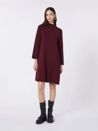 Jurk van stretchviscose, bordeaux