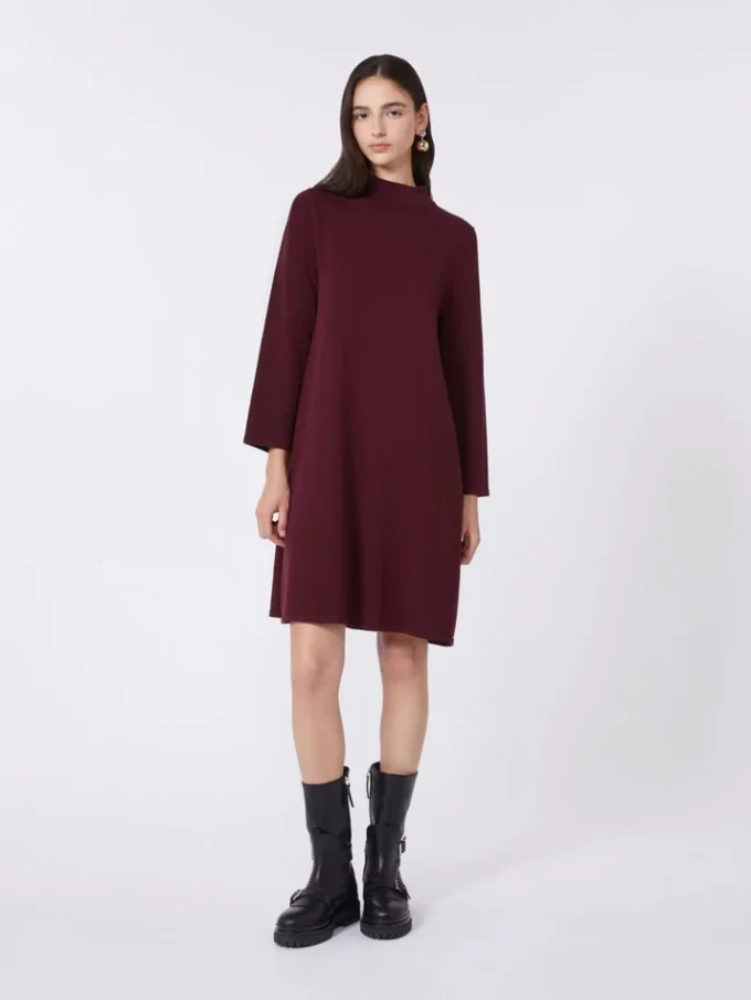 Jurk van stretchviscose, bordeaux Jurk van stretchviscose, bordeaux