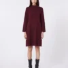 Jurk van stretchviscose, bordeaux Jurk van stretchviscose, bordeaux