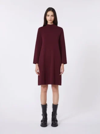 Jurk van stretchviscose, bordeaux