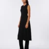 Jurk van viscose crêpe, zwart Jurk van viscose crêpe, zwart