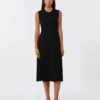 Jurk van viscose crêpe, zwart Jurk van viscose crêpe, zwart