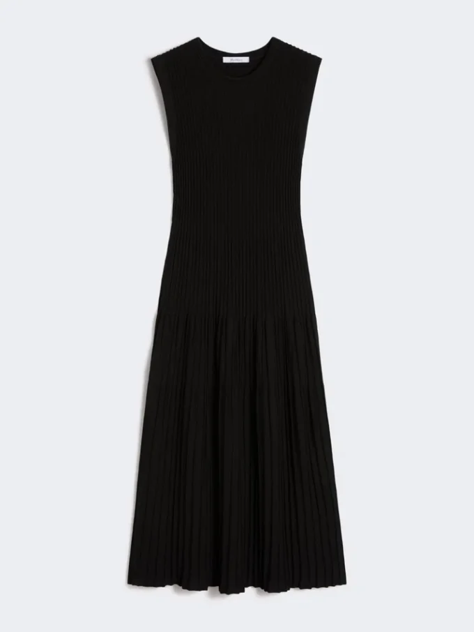 Jurk van viscose crêpe, zwart Jurk van viscose crêpe, zwart