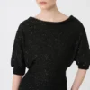 Jurk van viscose met pailletten, zwart Jurk van viscose met pailletten, zwart