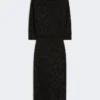 Jurk van viscose met pailletten, zwart Jurk van viscose met pailletten, zwart