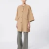Kamelkleurige jas van broadcloth, hazelnootbruin