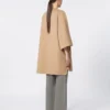 Kamelkleurige jas van broadcloth, hazelnootbruin