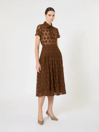 Kanten midi-rok, chocoladebruin
