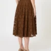 Kanten midi-rok, chocoladebruin Kanten midi-rok, chocoladebruin