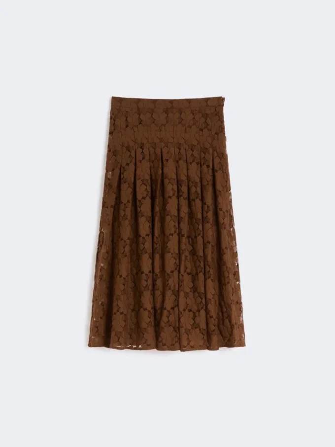Kanten midi-rok, chocoladebruin Kanten midi-rok, chocoladebruin