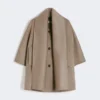 Kasjmier cape met sjaaldetail, tawny bronsbruin Kasjmier cape met sjaaldetail, tawny bronsbruin