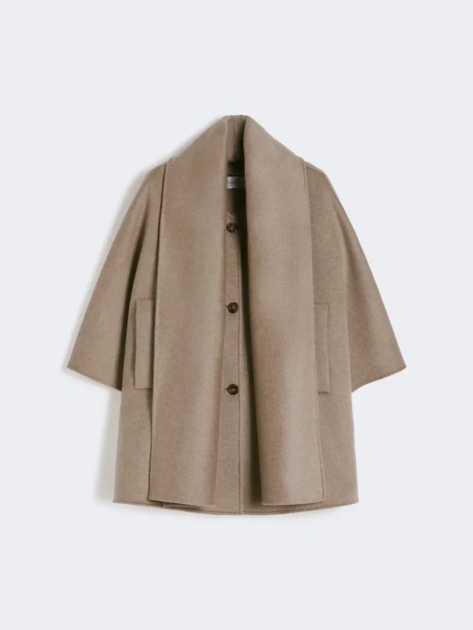 Kasjmier cape met sjaaldetail, tawny bronsbruin Kasjmier cape met sjaaldetail, tawny bronsbruin