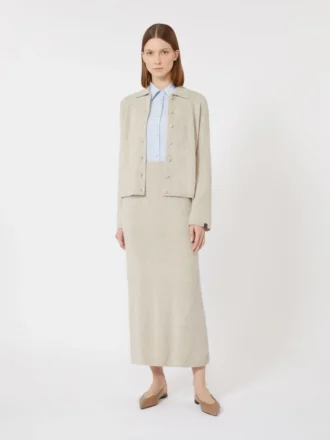 Argyle-rok van kasjmiergaren, beige