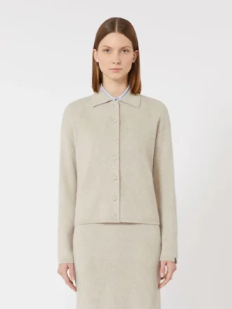 Kasjmier gebreid vest, beige