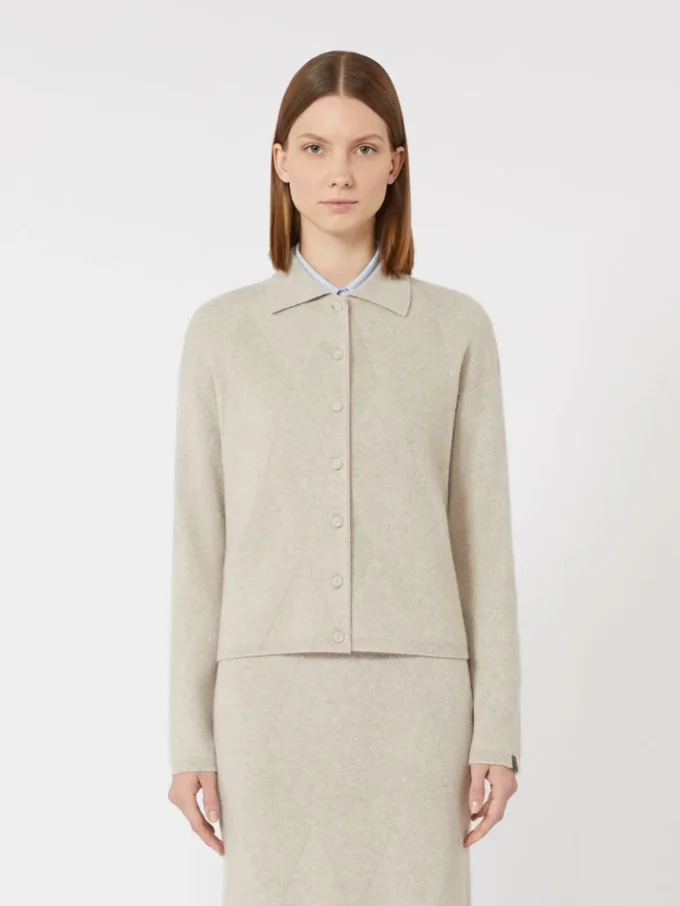 Kasjmier gebreid vest, beige Kasjmier gebreid vest, beige